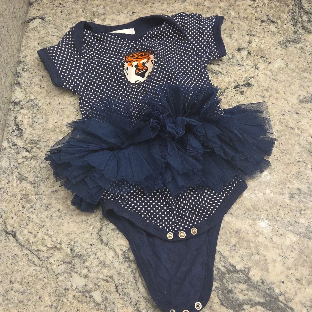 Auburn University Navy Blue Polka Dot Tutu Onesie